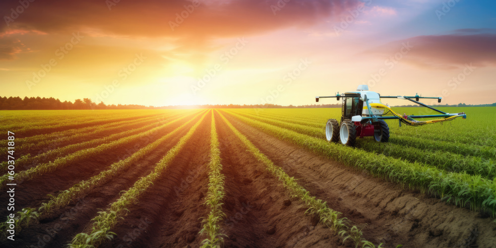 Futuristic and ai controlled agriculture, generative AI Futuristic and ai controlled agriculture, generative AI