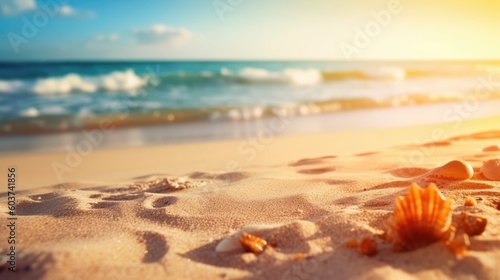 Perfect tropical beach landscape. Vacation holidays background. Generative AI