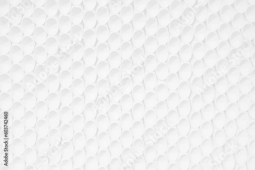 Fototapeta Naklejka Na Ścianę i Meble -  White and gray oval geometric texture, clean white color gradient cavity Ellipse architecture surface seamless pattern, cut white pipe surface