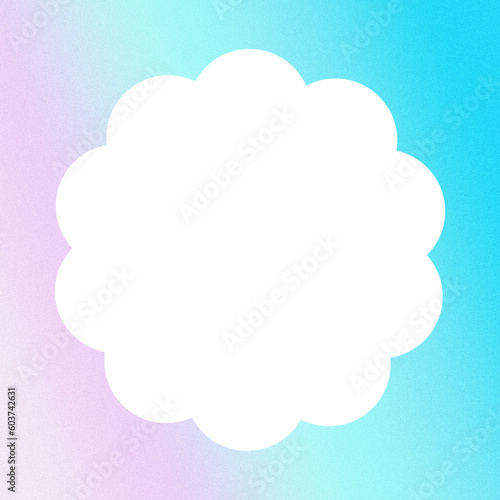Blue And Pink Gradient Flower Frame