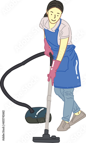 woman cleaning using vacuum cleaner