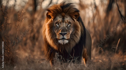 Portrait of a Lion in the Savanna