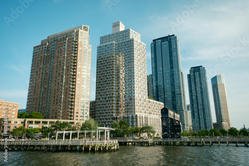 Modern buildings on the waterfront in Long Island City  Queens  New York