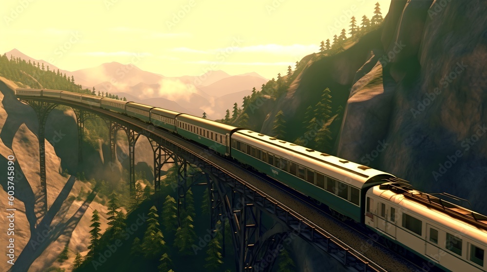 Fototapeta premium Train, generative AI