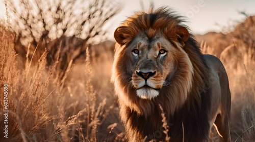 Portrait of a Lion in the Savanna  © drdigitaldesign