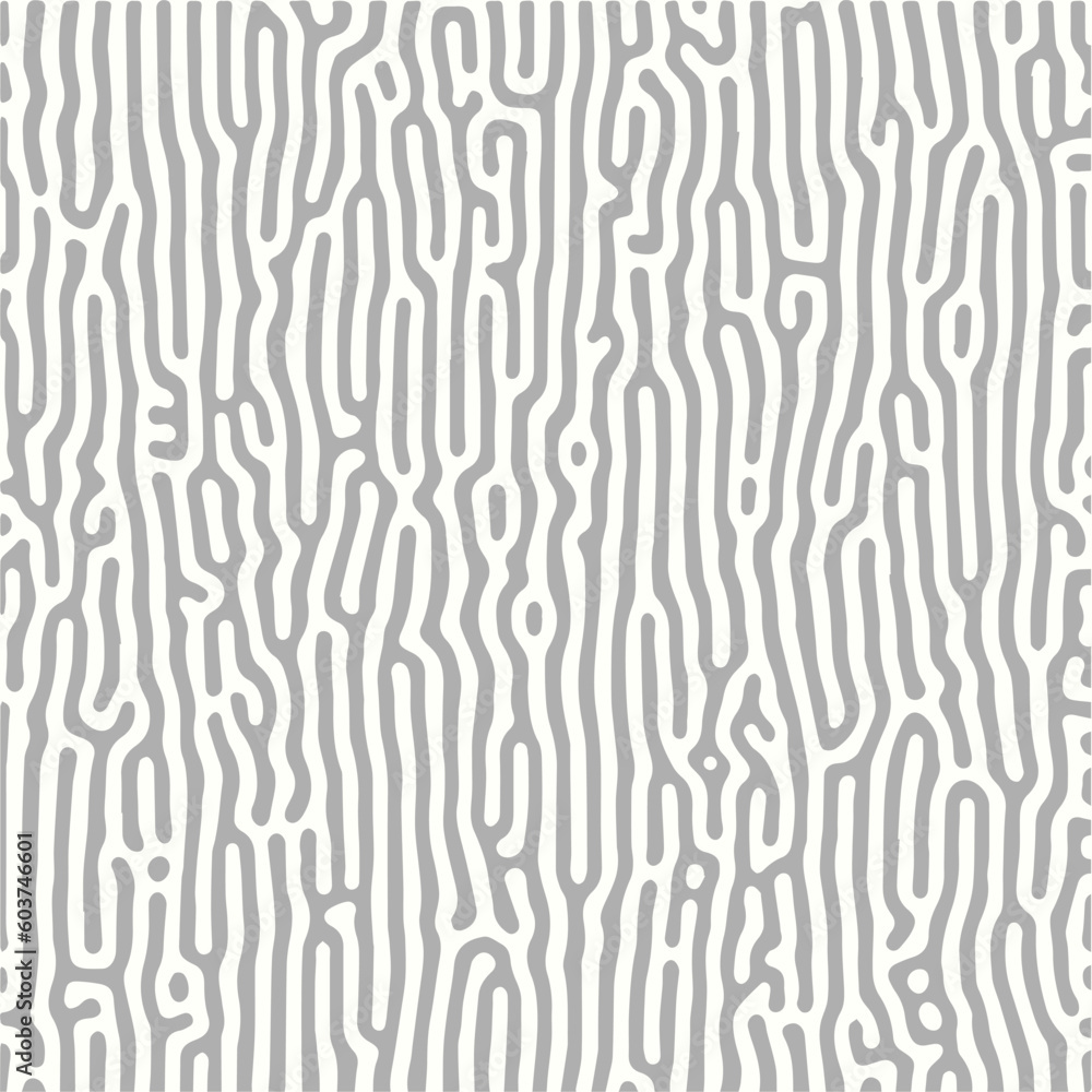Monochrome Organic abstract lines turing pattern background