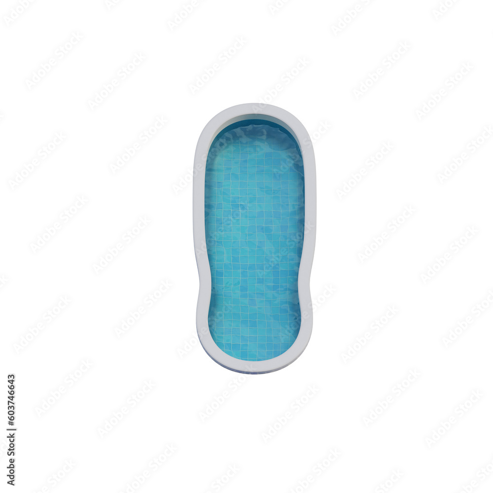 Swimming Pool 3D Alphabet or PNG Letters Swimming Pool 3D Alphabet or PNG Letters