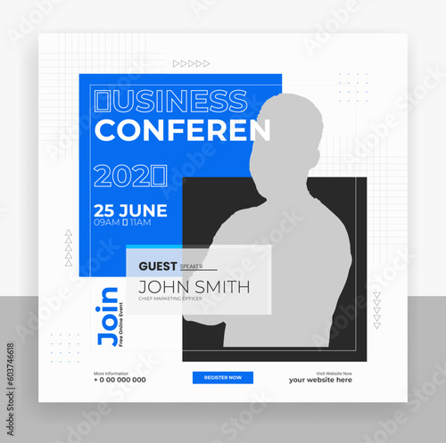 Creative business conference social media post banner template