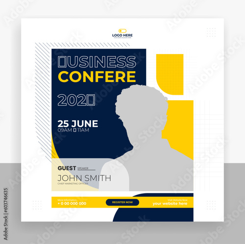 Creative business conference social media post banner template