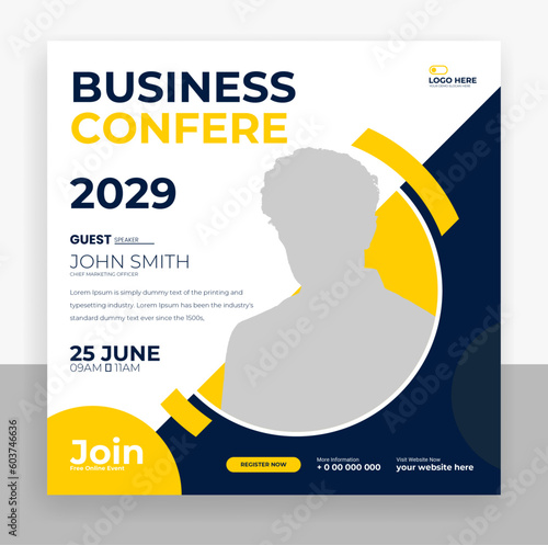 Creative business conference social media post banner template