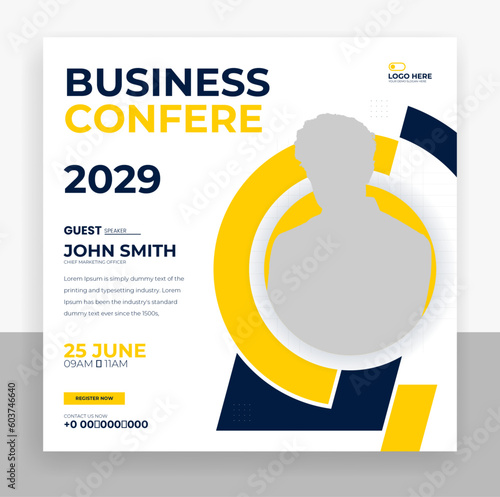 Creative business conference social media post banner template