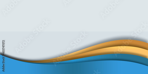 Abstract gold line on blue background