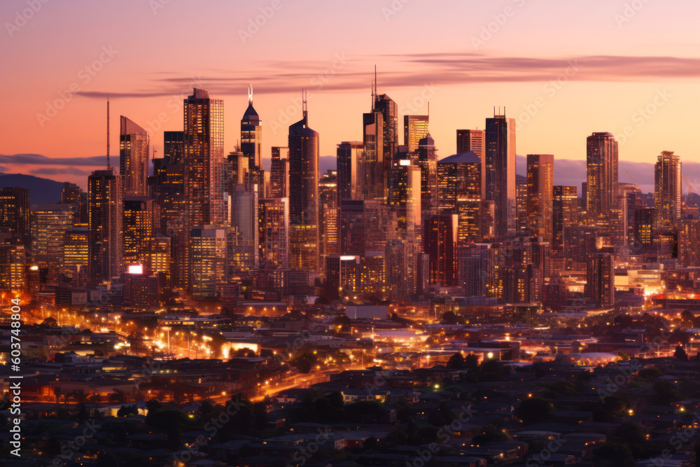 Fototapeta premium futuristic city landscape generative ai