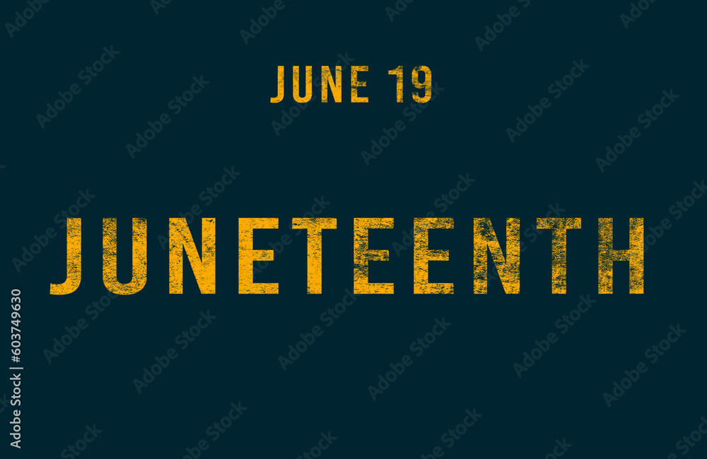 Happy Juneteenth June 19 Calendar Of June Text Effect Design  happy-juneteenth-june-19-calendar-of-june-text-effect-design