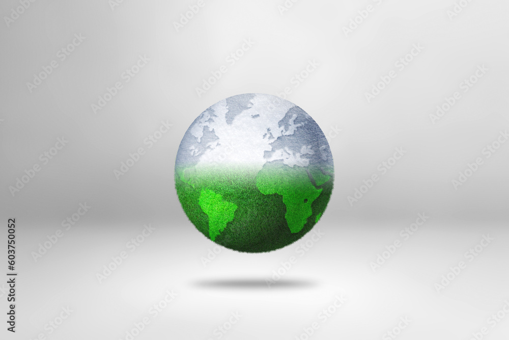 World globe undergoing snowmelt due to global warming. Isolated on white background World globe undergoing snowmelt due to global warming. Isolated on white background