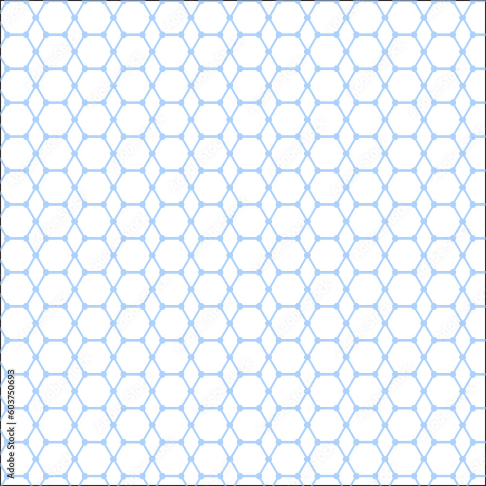 White Isometric Blueprint Hexagon Stitch Pattern Background