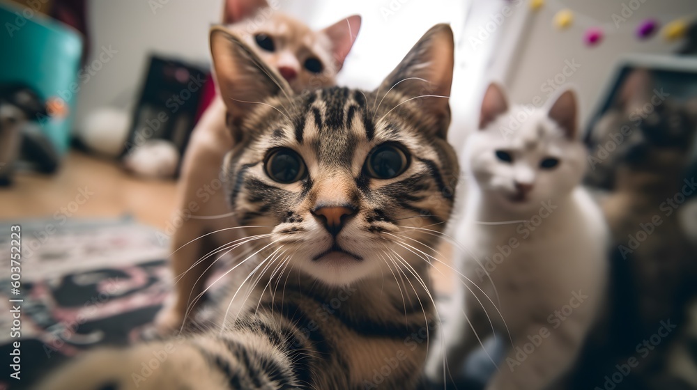 Generative AI. Selfie cats
