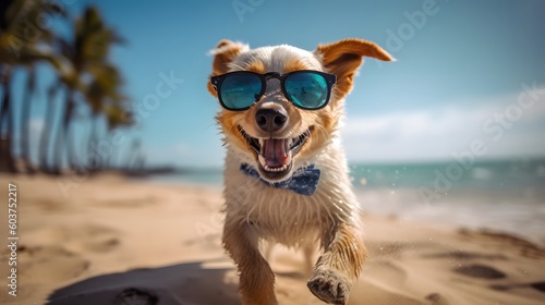 Generative AI. Dog on the beach