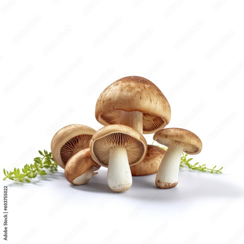 Mushrooms isolated on white background (generative AI) Mushrooms isolated on white background (generative AI)