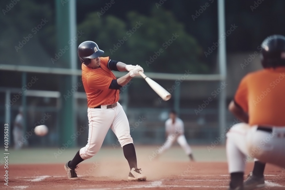man sport baseball player team ball game american field bat athlete. Generative AI. man sport baseball player team ball game american field bat athlete. Generative AI.