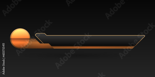Abstract gold and black lower third gui screen headline title banner