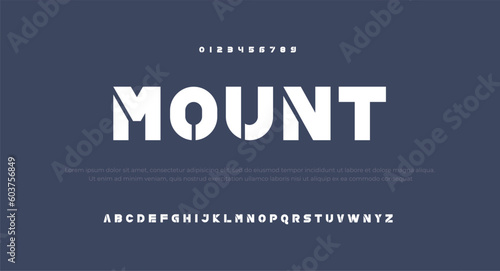 Modern minimal abstract alphabet fonts. Typography technology, electronic, movie, digital, music, future, logo creative font. vector illustration