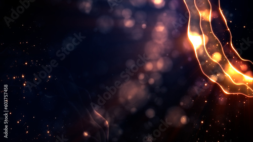 dark pink - orange passionate gentle figures bokeh bg - abstract 3D illustration