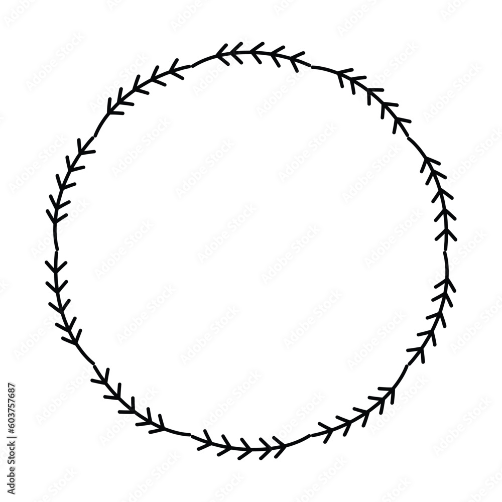 Floral circle round border flower frame ring for decoration ornament in vector illustration
