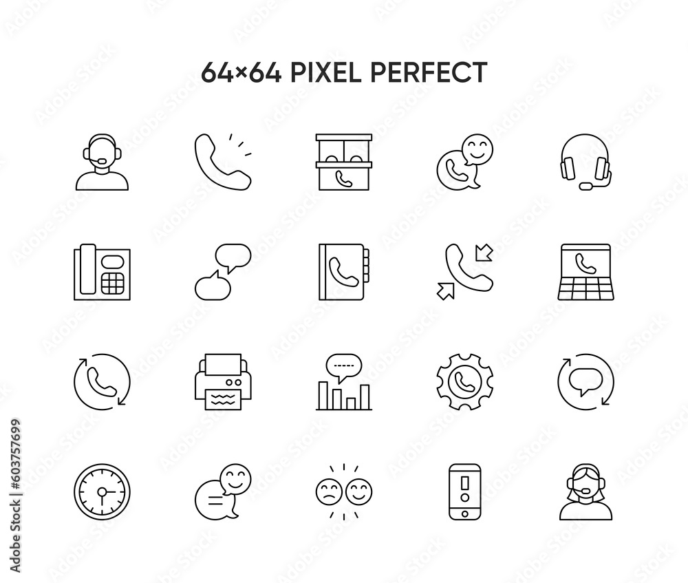 Help, Support and Contact Vector Flat Line Icons Set. Phone Assistant, Online Help, Video Chat, Call Center. Help, Support and Contact Vector Flat Line Icons Set. Phone Assistant, Online Help, Video Chat, Call Center.