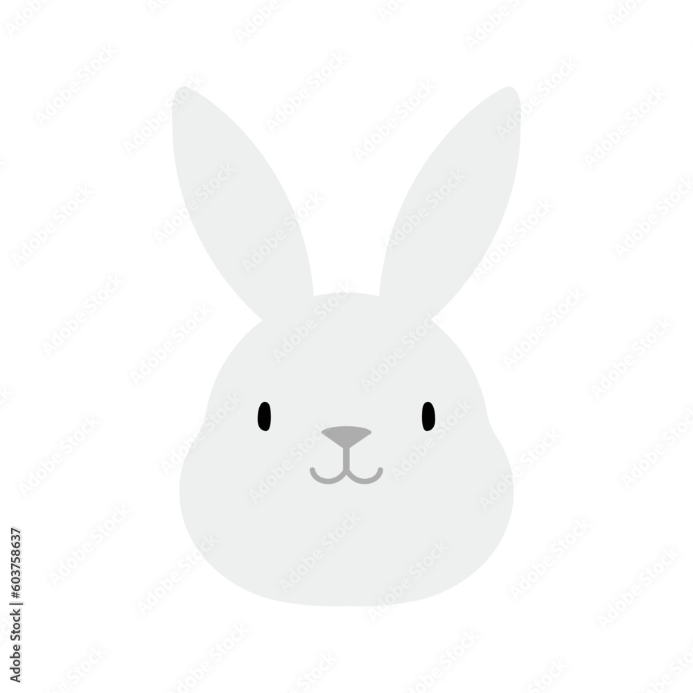 Kawaii rabbit, bunny, hare face illustration. Hand drawn cute cartoon animal character illustration. Flat style design, isolated vector. Mid Autumn Festival, Easter print element, Chinese zodiac Kawaii rabbit, bunny, hare face illustration. Hand drawn cute cartoon animal character illustration. Flat style design, isolated vector. Mid Autumn Festival, Easter print element, Chinese zodiac