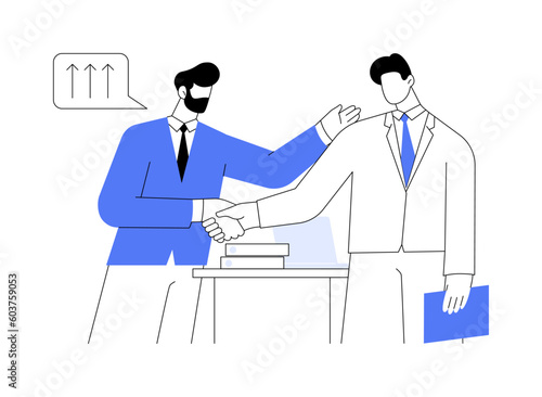 Getting supervising position abstract concept vector illustration.