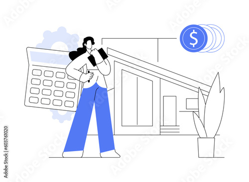 Property evaluator abstract concept vector illustration.