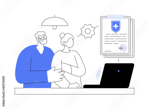 Health insurance for seniors abstract concept vector illustration.