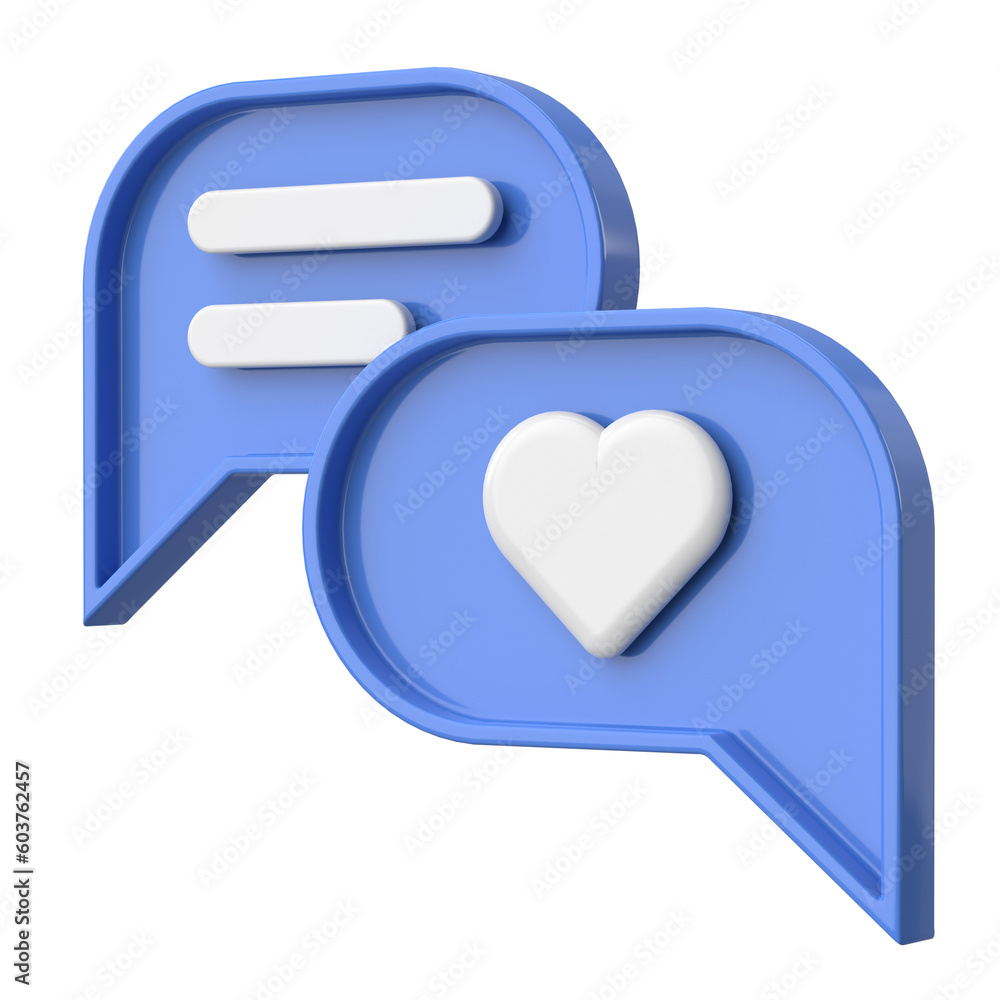 Like icon. Chat bubble. 3D illustration. Like icon. Chat bubble. 3D illustration.