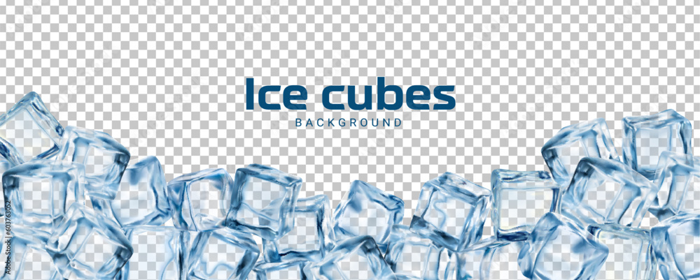 Realistic Ice Cubes Background Crystal Ice Blocks Frame Isolated 3d realistic-ice-cubes-background-crystal-ice-blocks-frame-isolated-3d