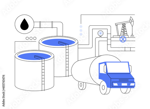 Oil tanks abstract concept vector illustration.