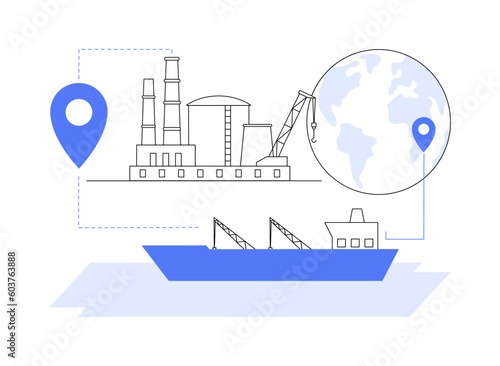 Oil tanker shipping abstract concept vector illustration.