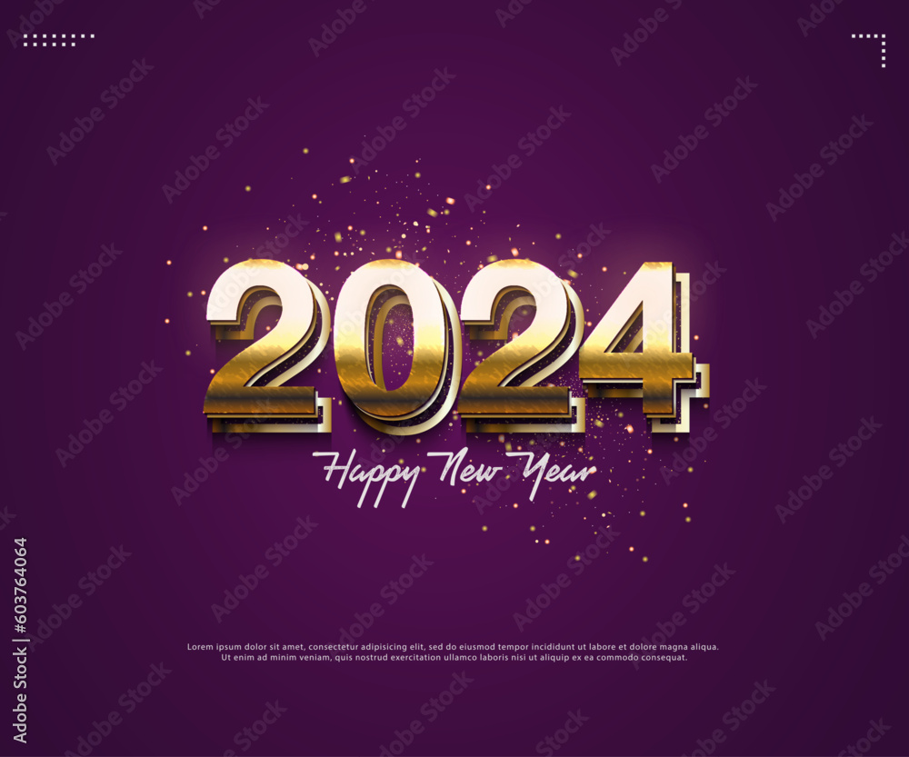 festive and elegant 2024 new year celebration figures.