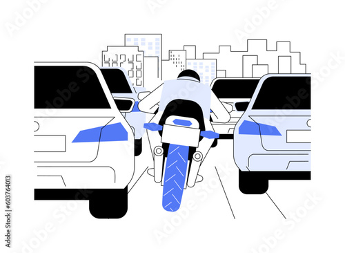 Avoiding traffic jam abstract concept vector illustration.