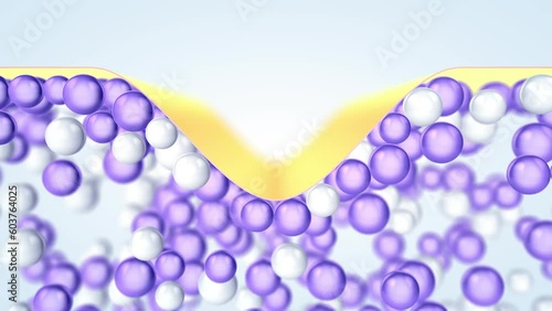 Hyaluronic acid (HA) droplets filling skin wrinkle. Hyaluronan skin care and anti-wrinkle treatment  concept