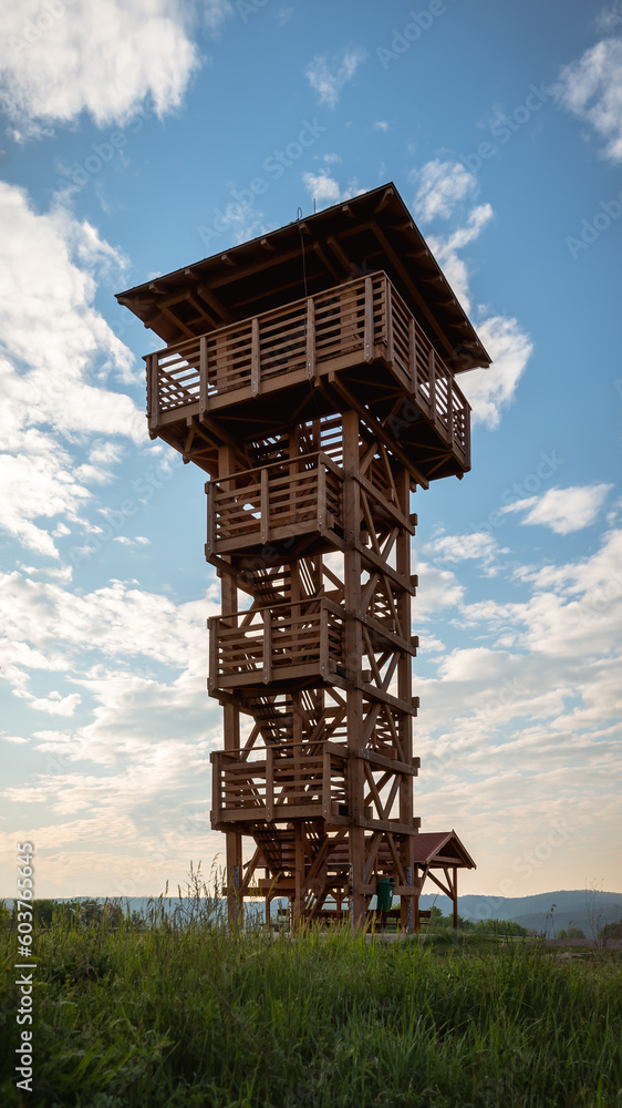 specticular wiev about the Apponyi lookout tower IN Belapat village hungary, cloudly blue sky, green nature and paecful area. specticular wiev about the Apponyi lookout tower IN Belapat village hungary, cloudly blue sky, green nature and paecful area.