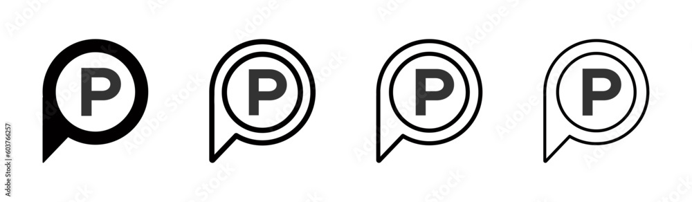 Parking vector designs set Parking vector designs set