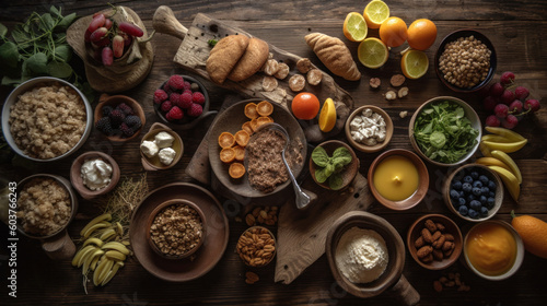 Climate Conscious Foods on a Rustic Table