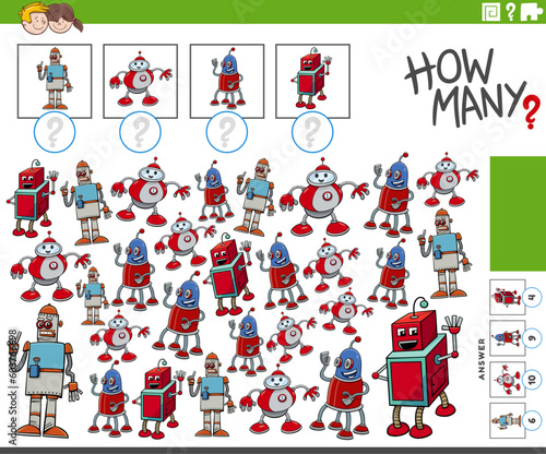 how many cartoon robot characters counting game