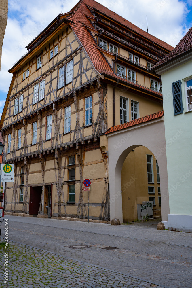 Tübingen, half-timbered town, Germania, sunny day, old town, streets, summer.