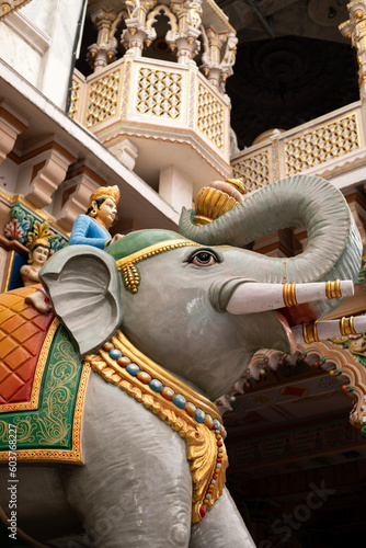 A statue at Walkeshwar Jain Temple in Malabar Hill in Mumbai, India photo