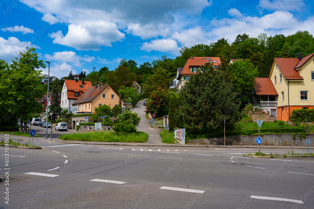 Tübingen, city, Germania, sunny day, old town, streets, summer,