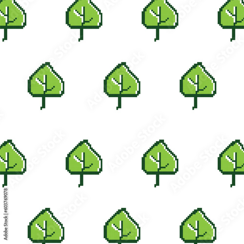Pattern folliage pixel art design background