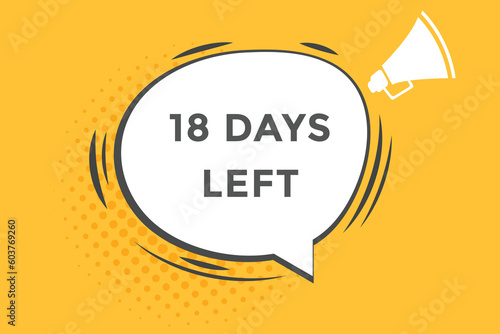 18 days left countdown template, 18 day countdown left banner label button eps 18 