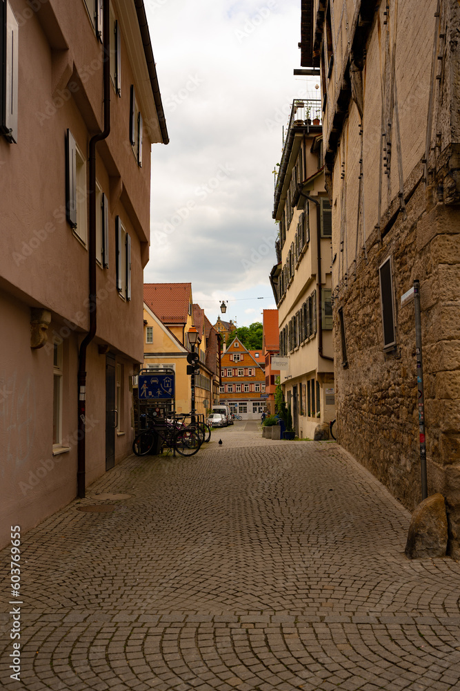 Tübingen, city, Germania, sunny day, old town, streets, summer,
